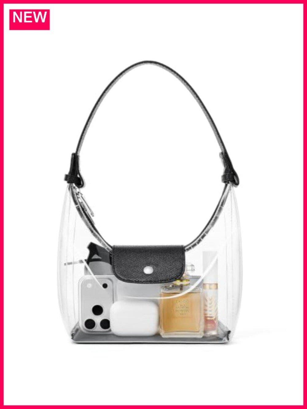 Stadium Approved Clear Crossbody Bag Crescent Purse Convertible